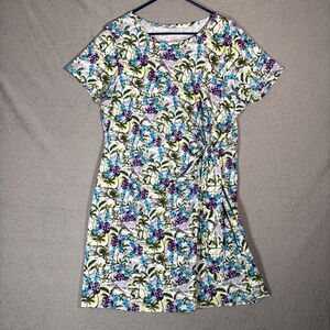Stella Parker Dress Women's Size L‎ Faux Tie Side Ruched Tropical Cruise Resort
